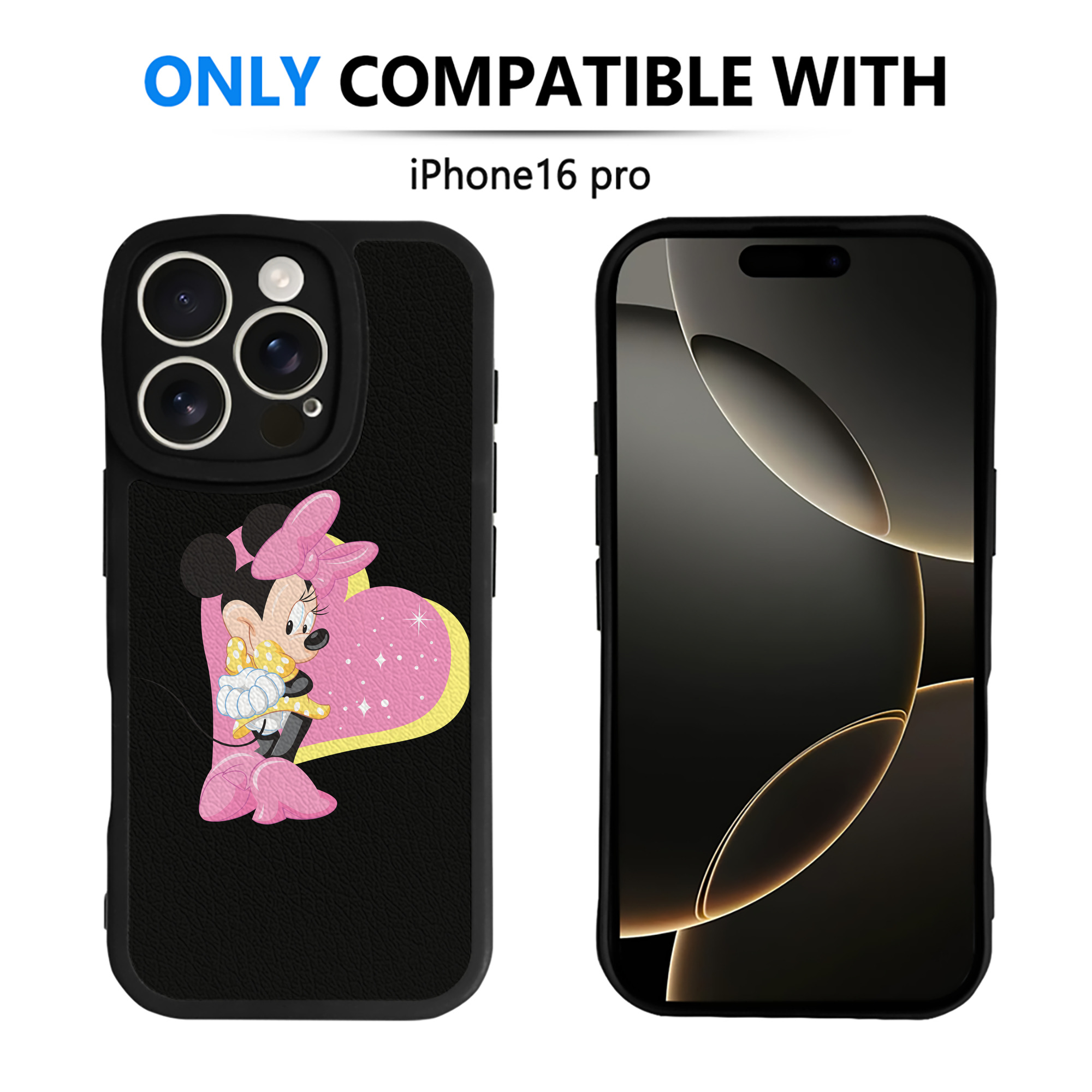 （画像用） ミッキーマウス Mickey Mouse 【iPhone 16シリーズ対応】シリコンスマホケース（レザー調） 材質：シリコン